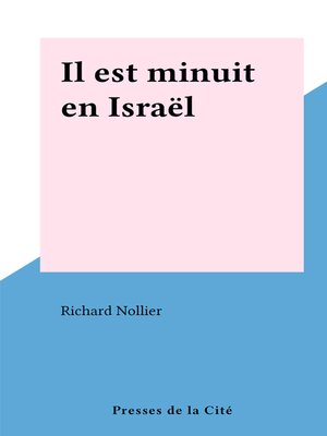 cover image of Il est minuit en Israël